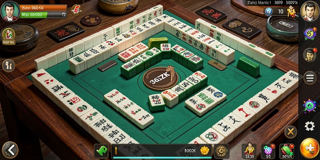 Tampilan gameplay Mahjong yang menarik dan interaktif.