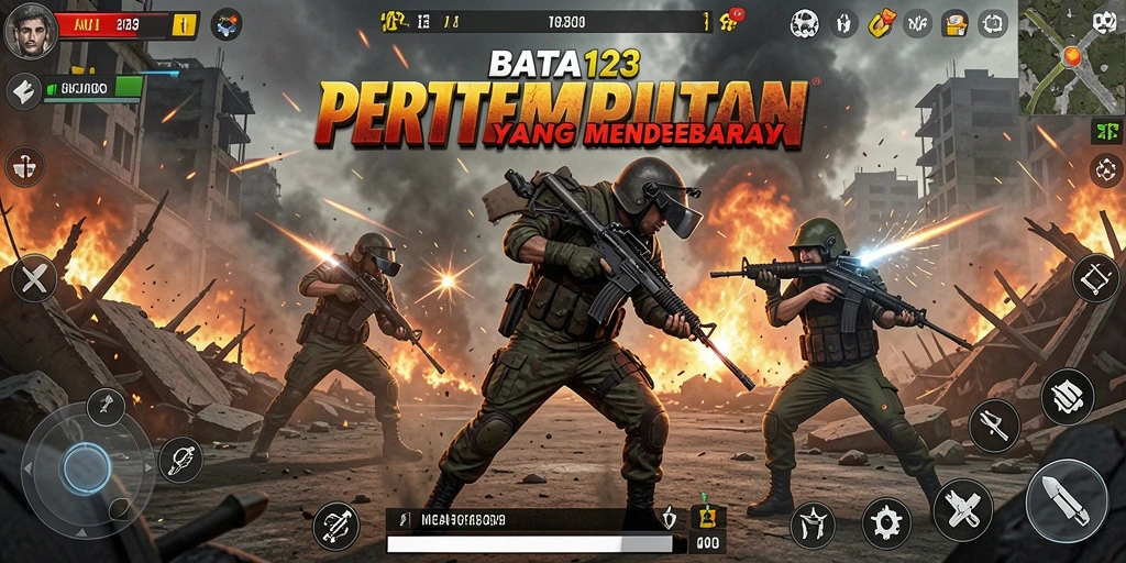 Tangkapan layar BATA123 menampilkan aksi pertempuran yang intens.