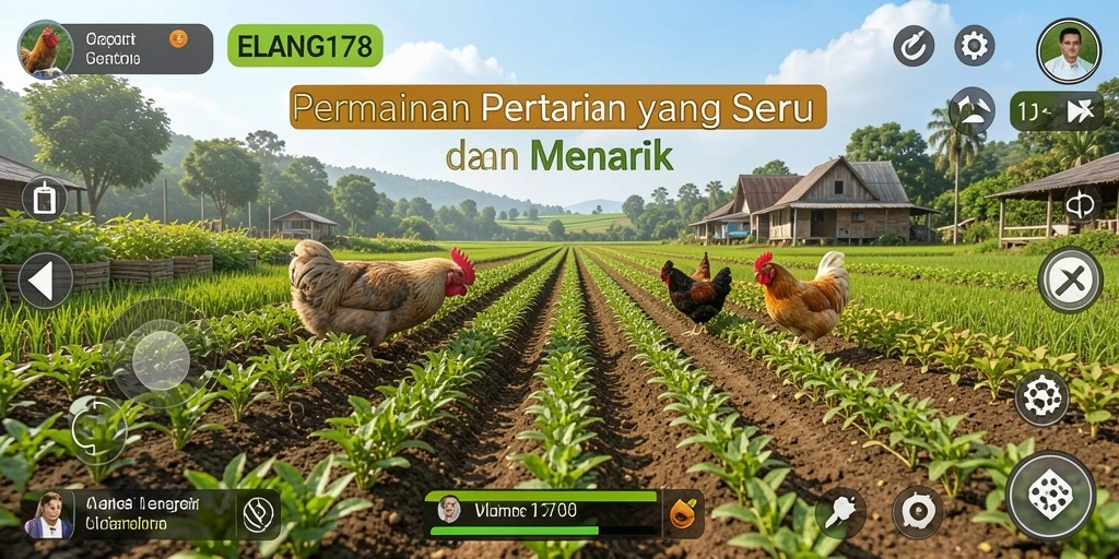 Tampilan gameplay ELANG178 dengan aktivitas bertani yang menyenangkan.