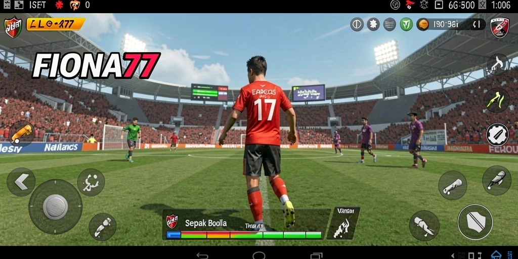 Screenshot gameplay penuh aksi dalam FIONA77.