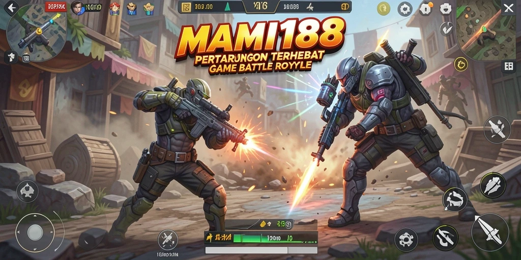 Screenshot menampilkan aksi intens dalam game Battle Royale MAMI188.
