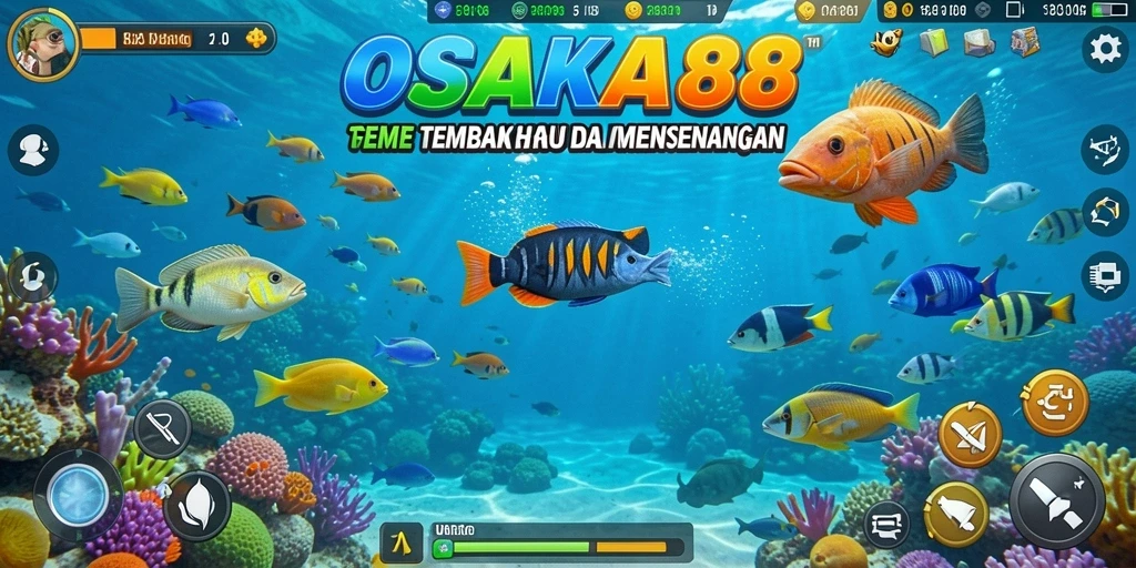 Tangkapan layar gameplay OSAKA88 saat menangkap ikan.