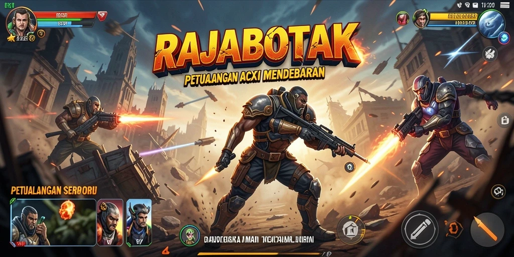 Tangkapan layar menunjukkan aksi seru dalam game RAJABOTAK.