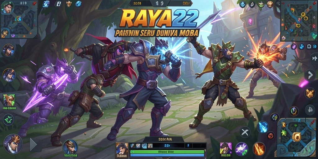 Screenshot RAYA22 menampilkan aksi pertarungan tim yang mendebarkan.