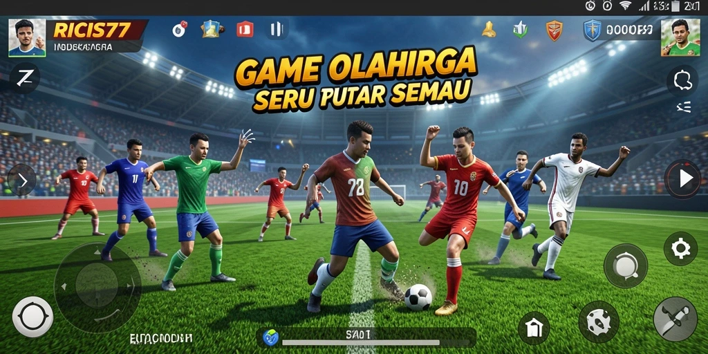 Tangkapan layar RICIS77 yang menampilkan aksi permainan olahraga yang intens.